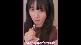 Stepsister's teeth brushing video
